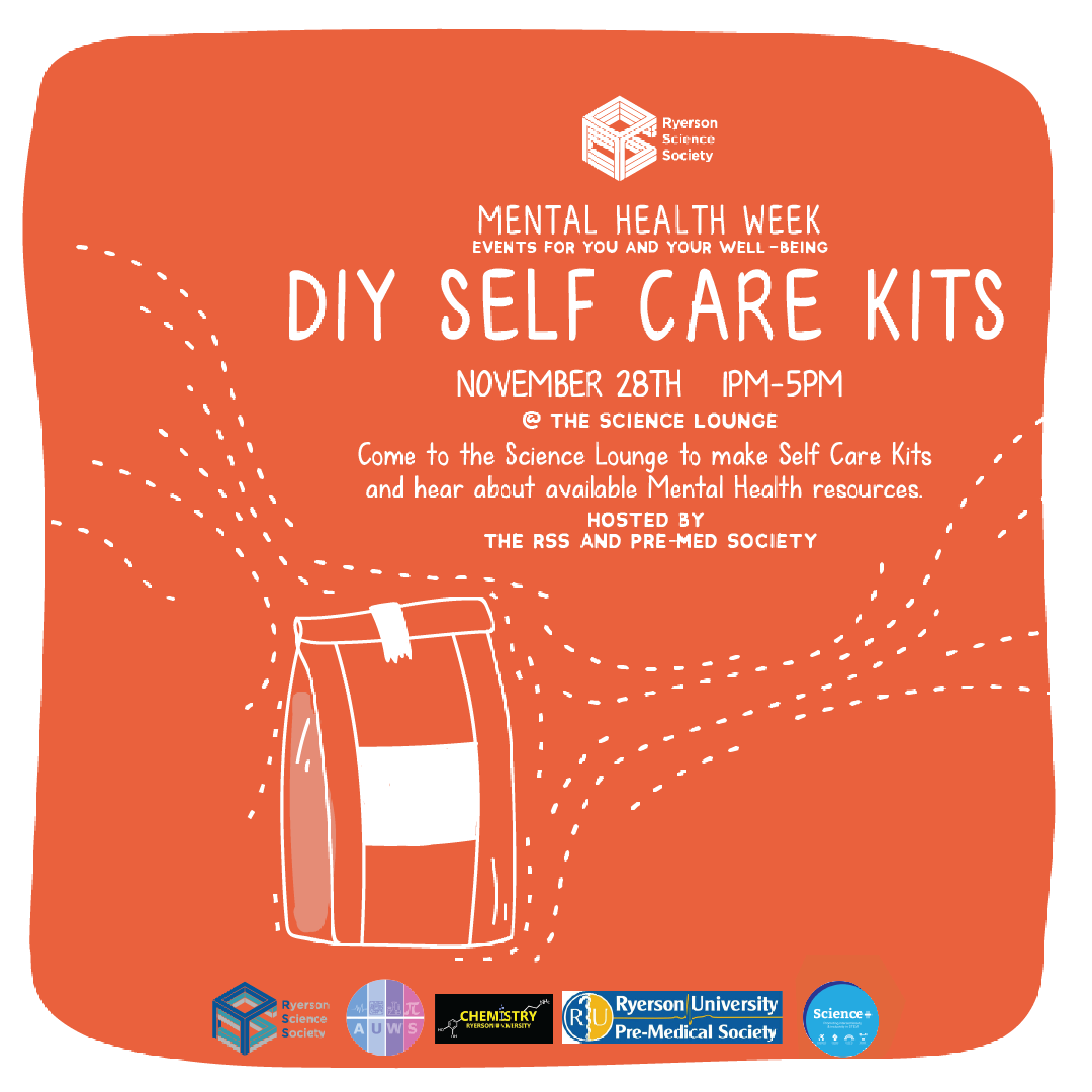 This is one of many posters and social media posts I made in a voluntary role for my friends who were in the student groups running these events. This was part of the Mental Health Week series, the posters for other events that week maintained the visual theme but with new colours and graphics to differentiate